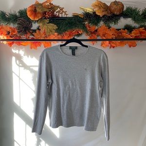 Ralph Lauren grey long sleeve shirt, petite size large